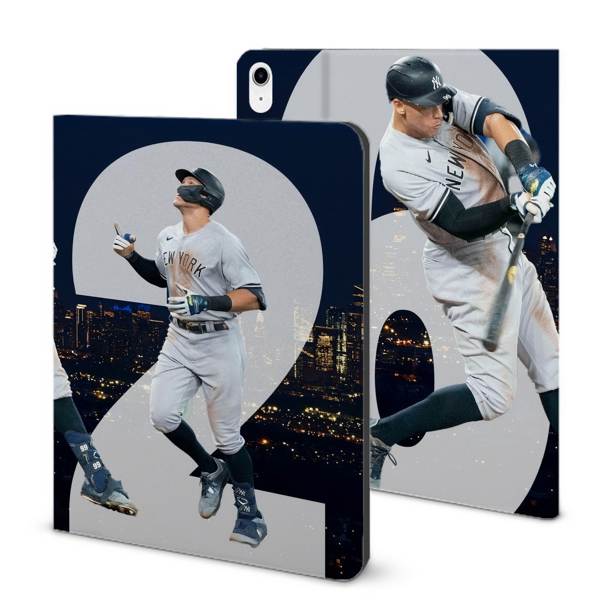 Aaron Judge 62 Home Runs IPad Case Without Pencil Slot – Book-Style Cover With PU Leather & TPU – Slim, Durable, Scratch-Resistant, Full Protection & Easy Access